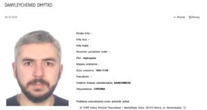 Dmytro Danyleychenko poszukiwany przez policję