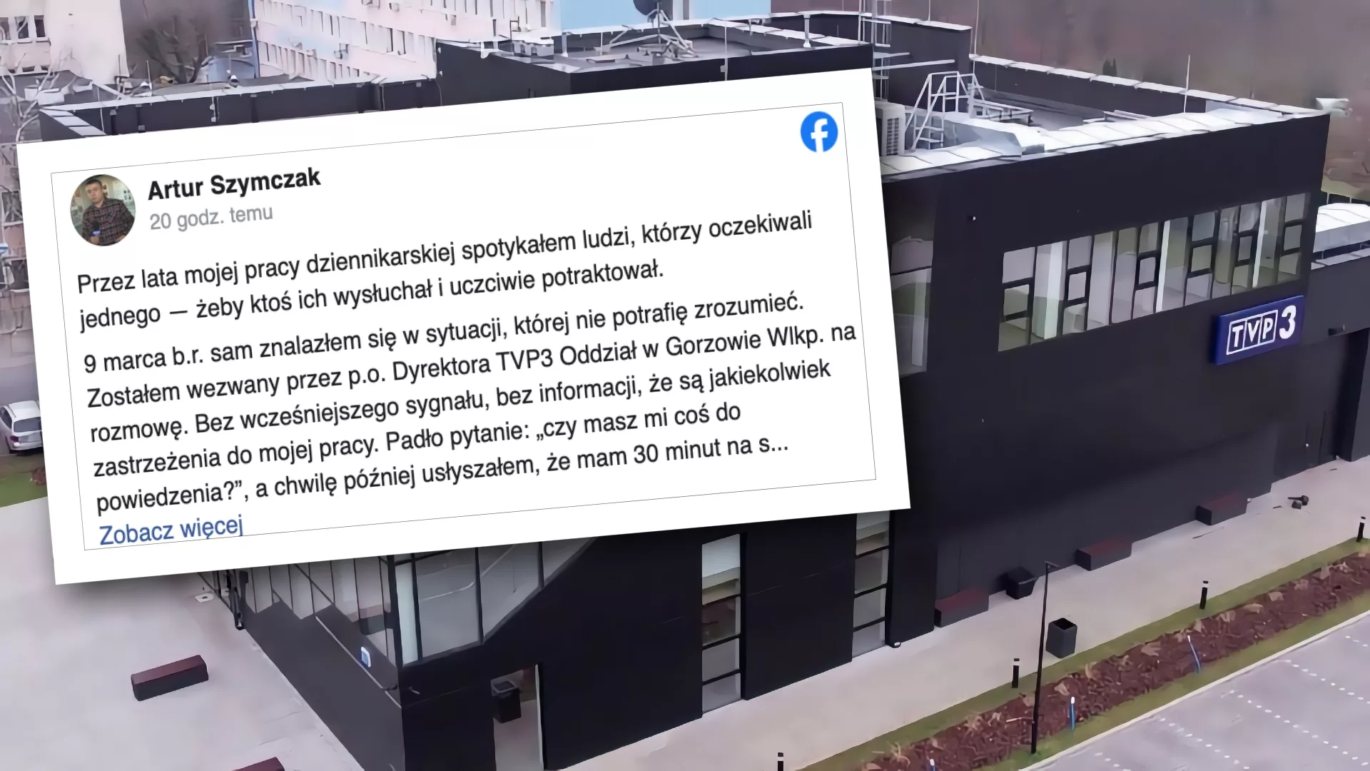 Artur Szymczak wyrzucony z TVP3 Gorzów. Dyrektorowi do głowy uderzyła likwidacja?